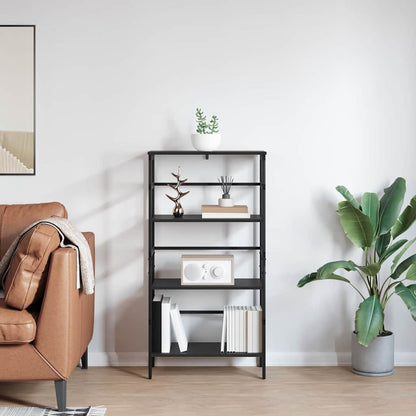 Knihovna 3 Úrovní 60 X 29,5 X 115 Cm Kompozitní Dřevo Černý Dub