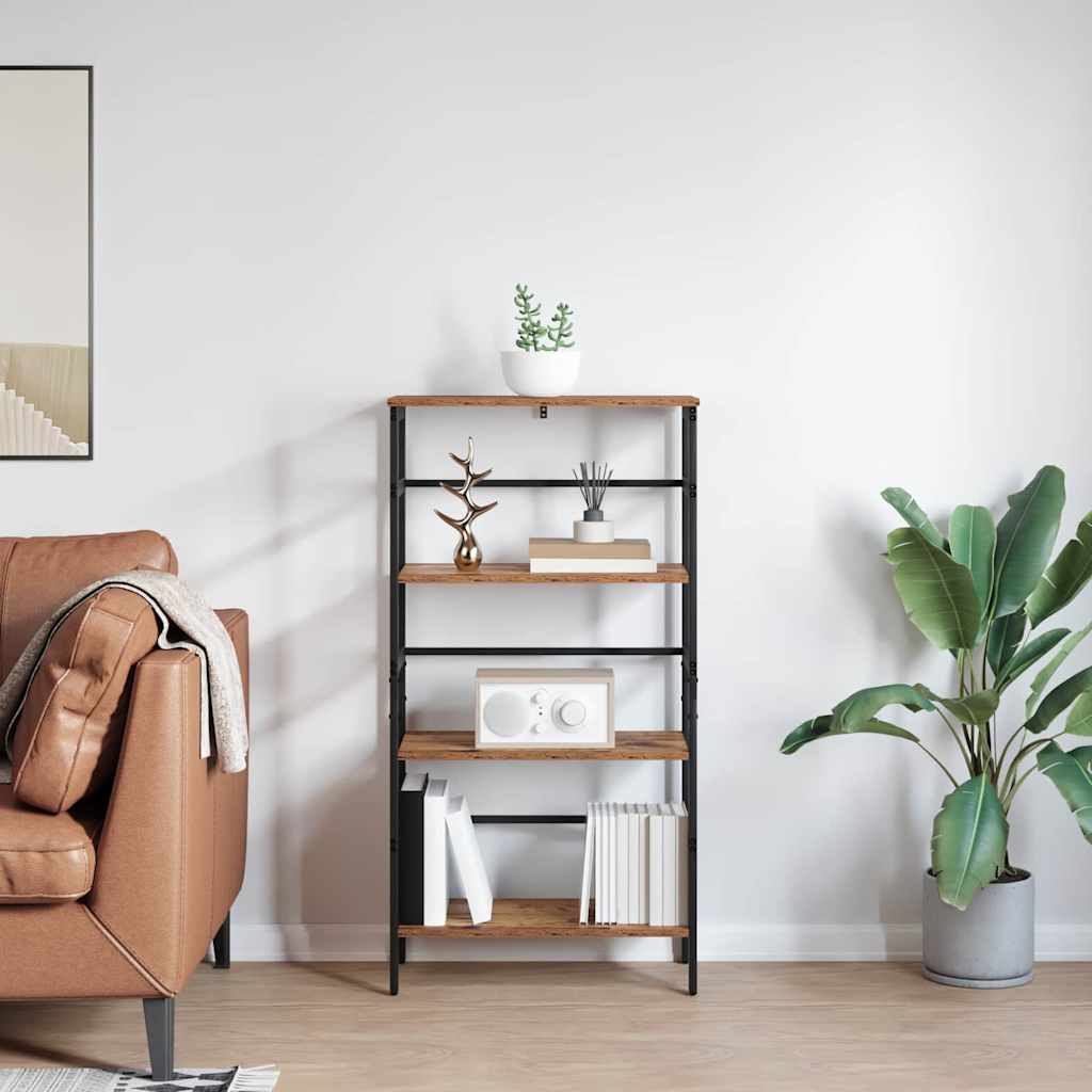 Knihovna 3 Úrovní 60 X 29,5 X 115 Cm Kompozitní Dřevo