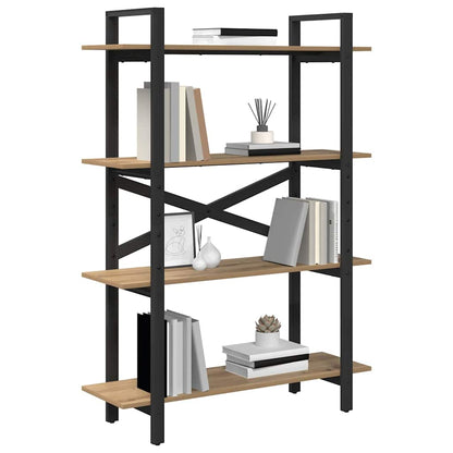Knihovna 4 Úrovní 100 X 33,5 X 140 Cm Kompozitní Dřevo