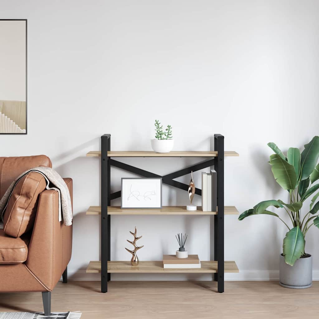 Knihovna 3 Úrovní 100 X 33,5 X 102 Cm Kompozitní Dřevo