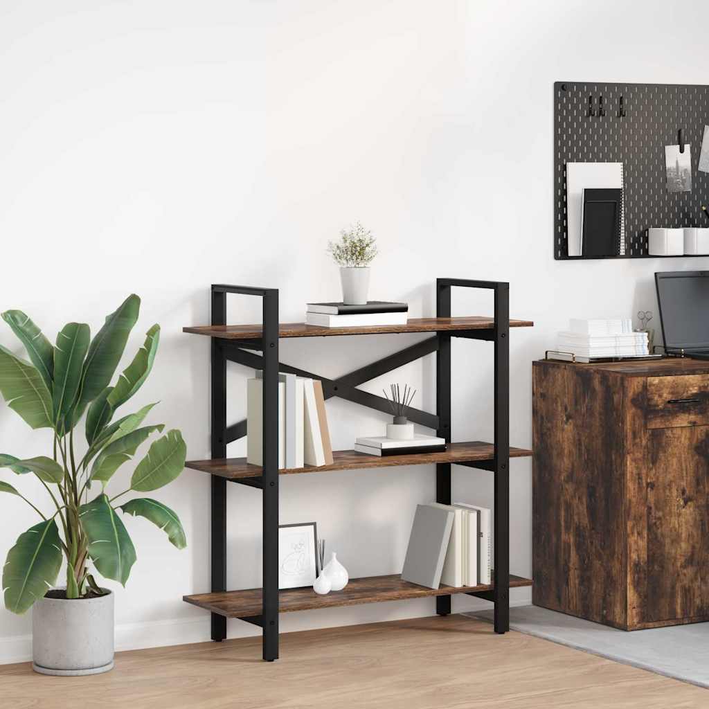 Knihovna 3 Úrovní 100 X 33,5 X 102 Cm Kompozitní Dřevo