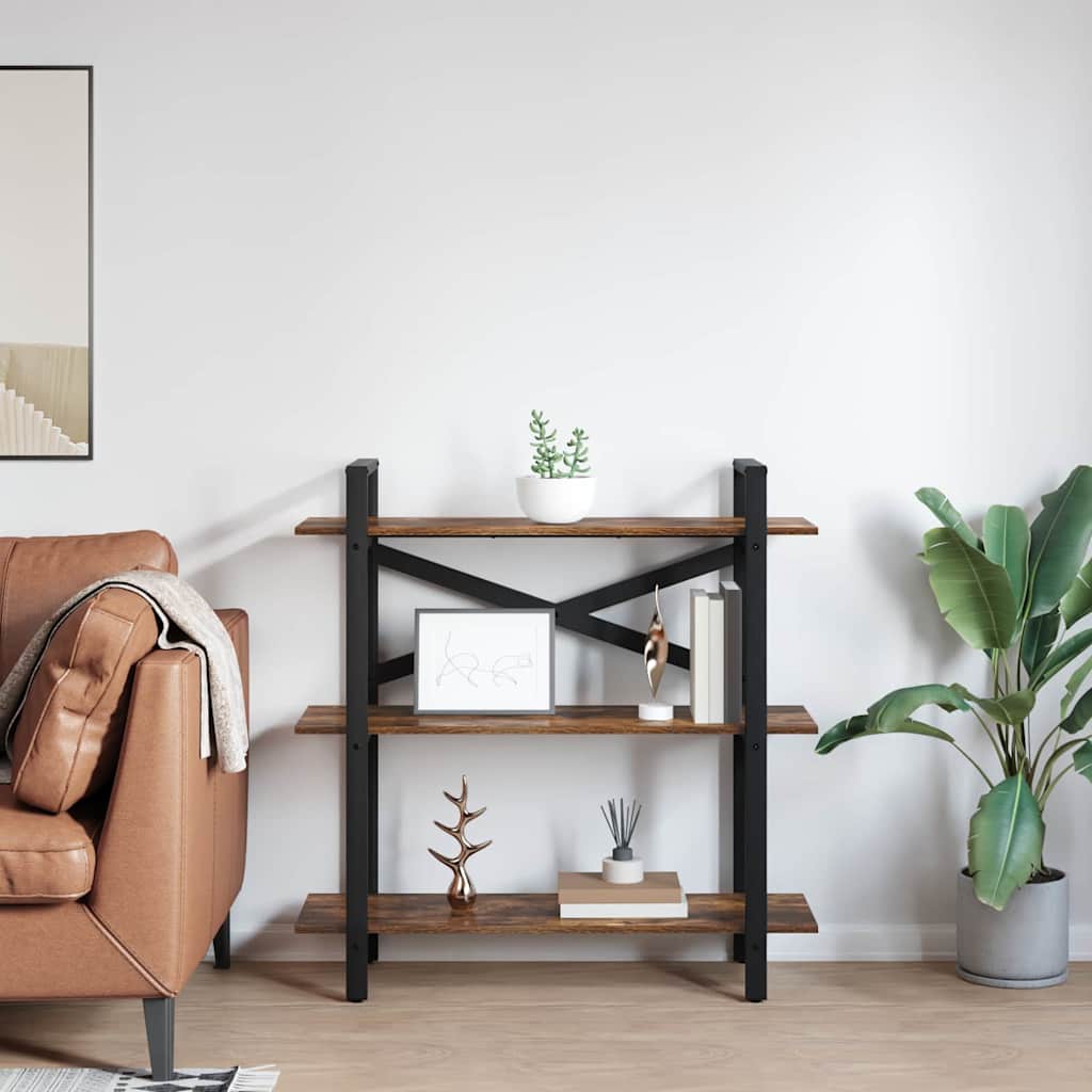 Knihovna 3 Úrovní 100 X 33,5 X 102 Cm Kompozitní Dřevo
