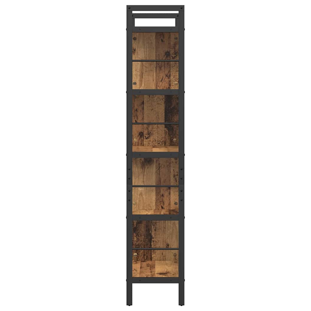 Knihovna 9 Úrovní 75 X 30 X 156 Cm Kompozitní Dřevo Staré Dřevo