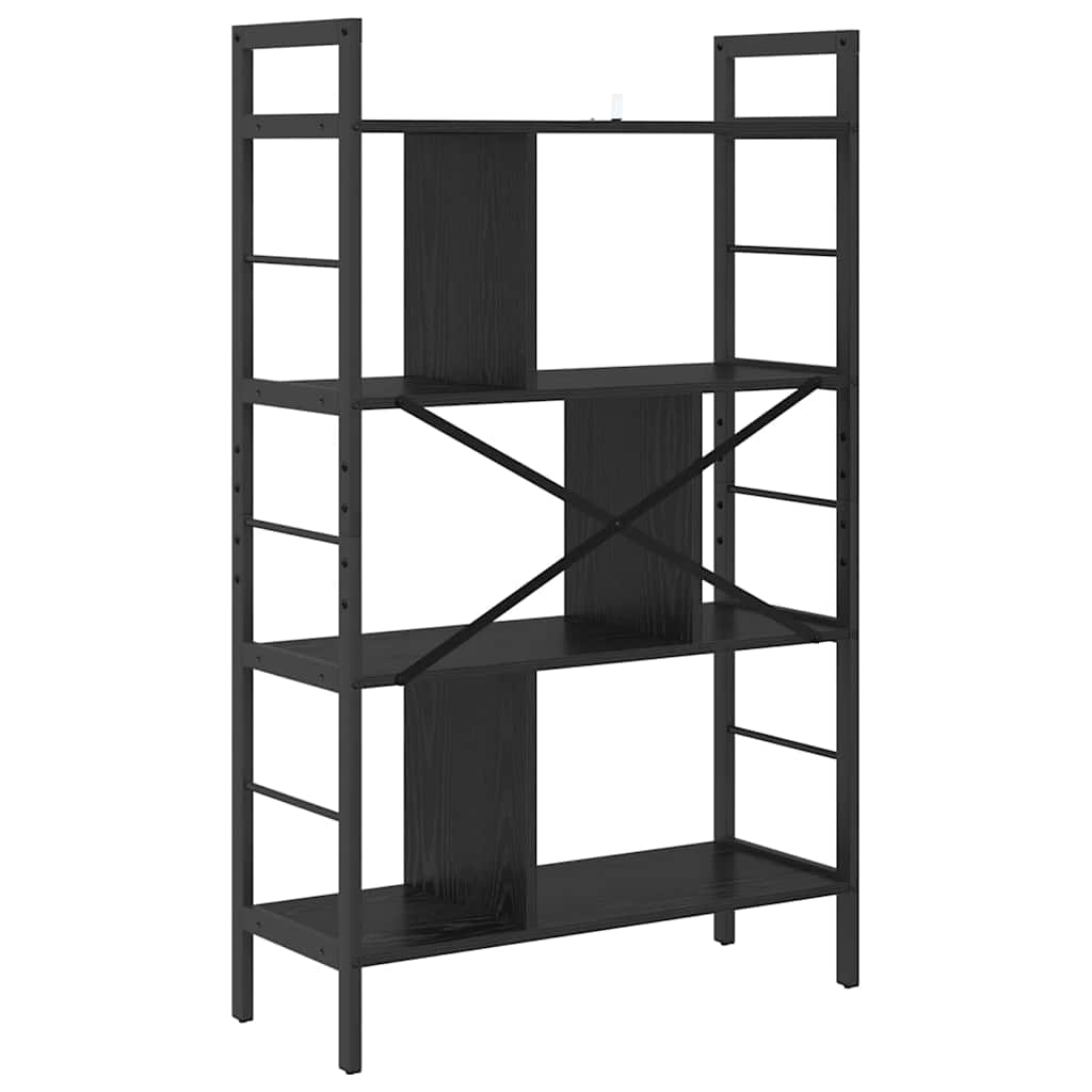 Knihovna 7 Úrovní 75 X 30 X 123,5 Cm Kompozitní Dřevo Černý Dub