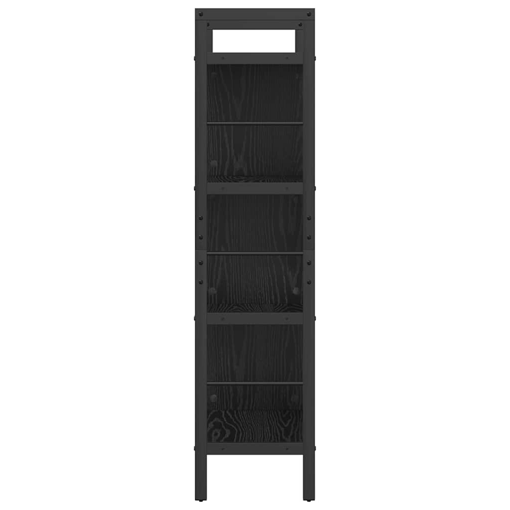 Knihovna 7 Úrovní 75 X 30 X 123,5 Cm Kompozitní Dřevo Černý Dub