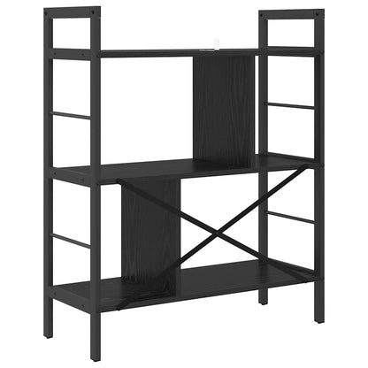 Knihovna 5 Úrovní 75 X 30 X 91 Cm Kompozitní Dřevo Černý Dub