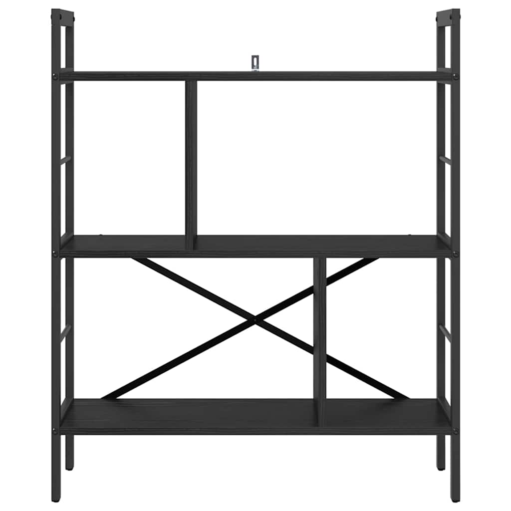 Knihovna 5 Úrovní 75 X 30 X 91 Cm Kompozitní Dřevo Černý Dub