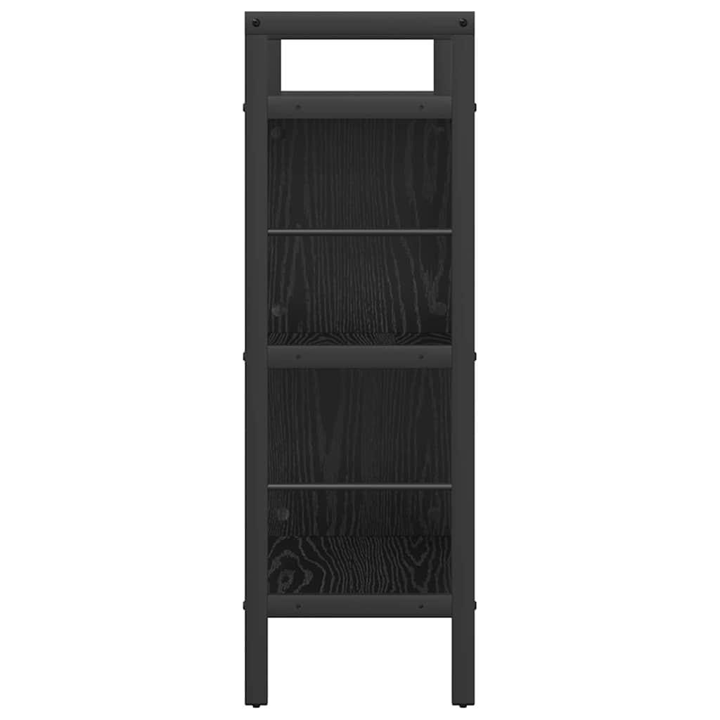 Knihovna 5 Úrovní 75 X 30 X 91 Cm Kompozitní Dřevo Černý Dub