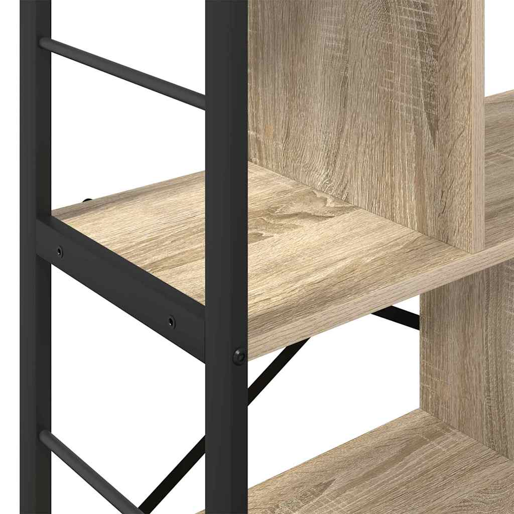 Knihovna 5 Úrovní 75 X 30 X 91 Cm Kompozitní Dřevo Sonoma Dub