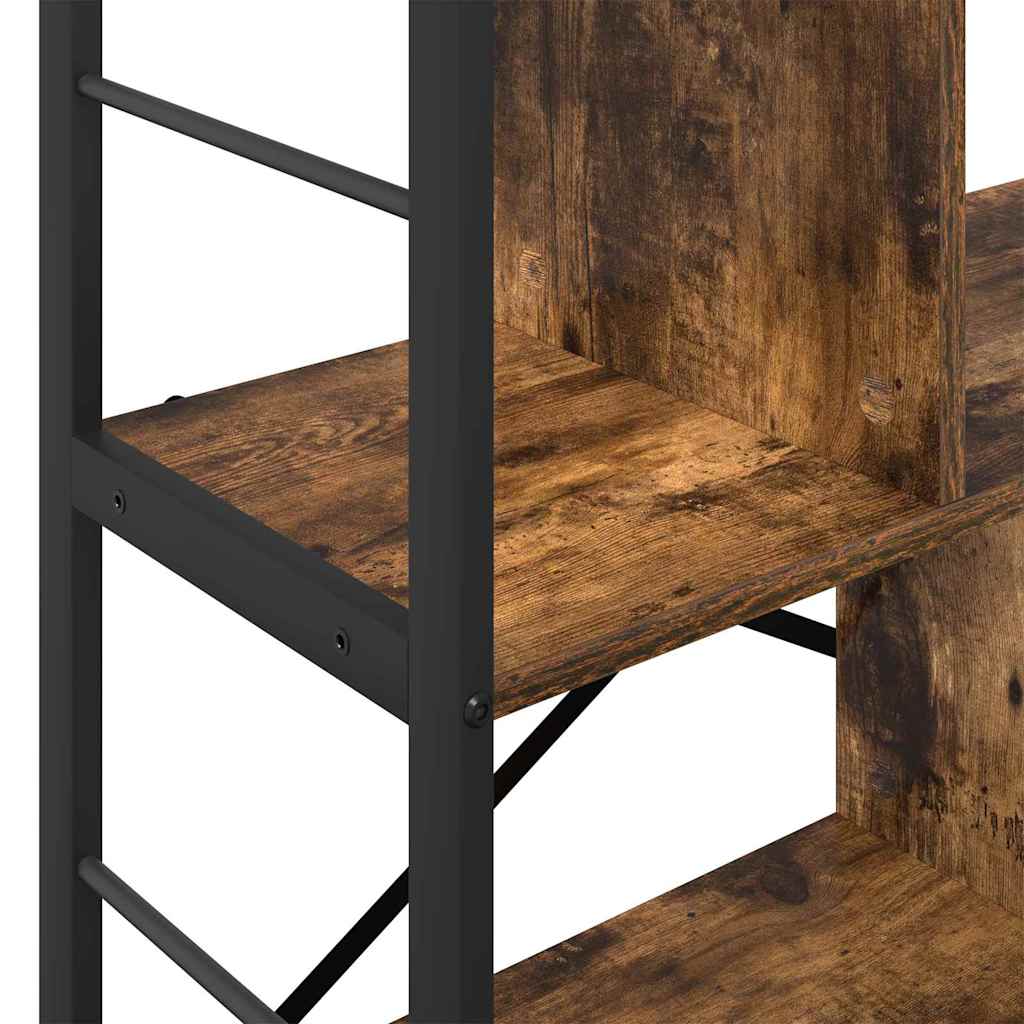 Knihovna 5 Úrovní 75 X 30 X 91 Cm Kompozitní Dřevo Kouřový Dub