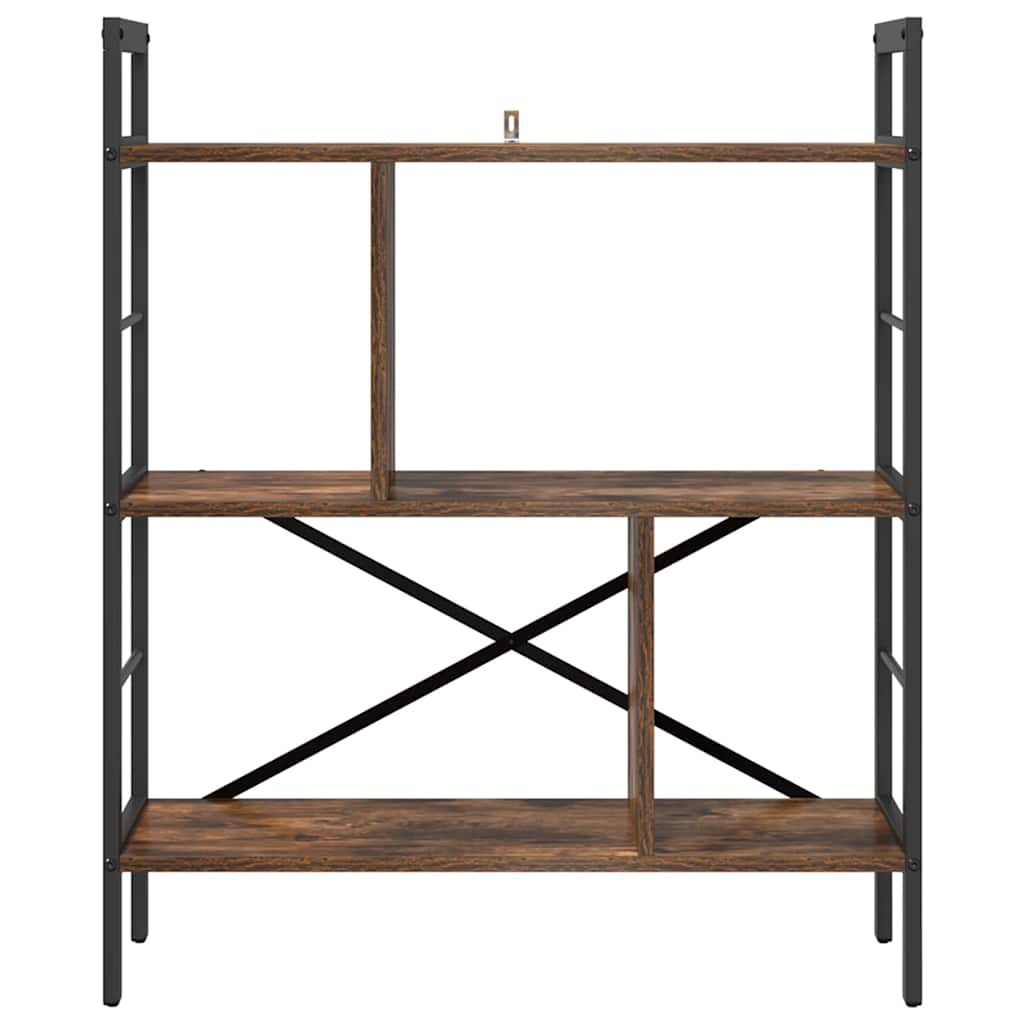 Knihovna 5 Úrovní 75 X 30 X 91 Cm Kompozitní Dřevo Kouřový Dub