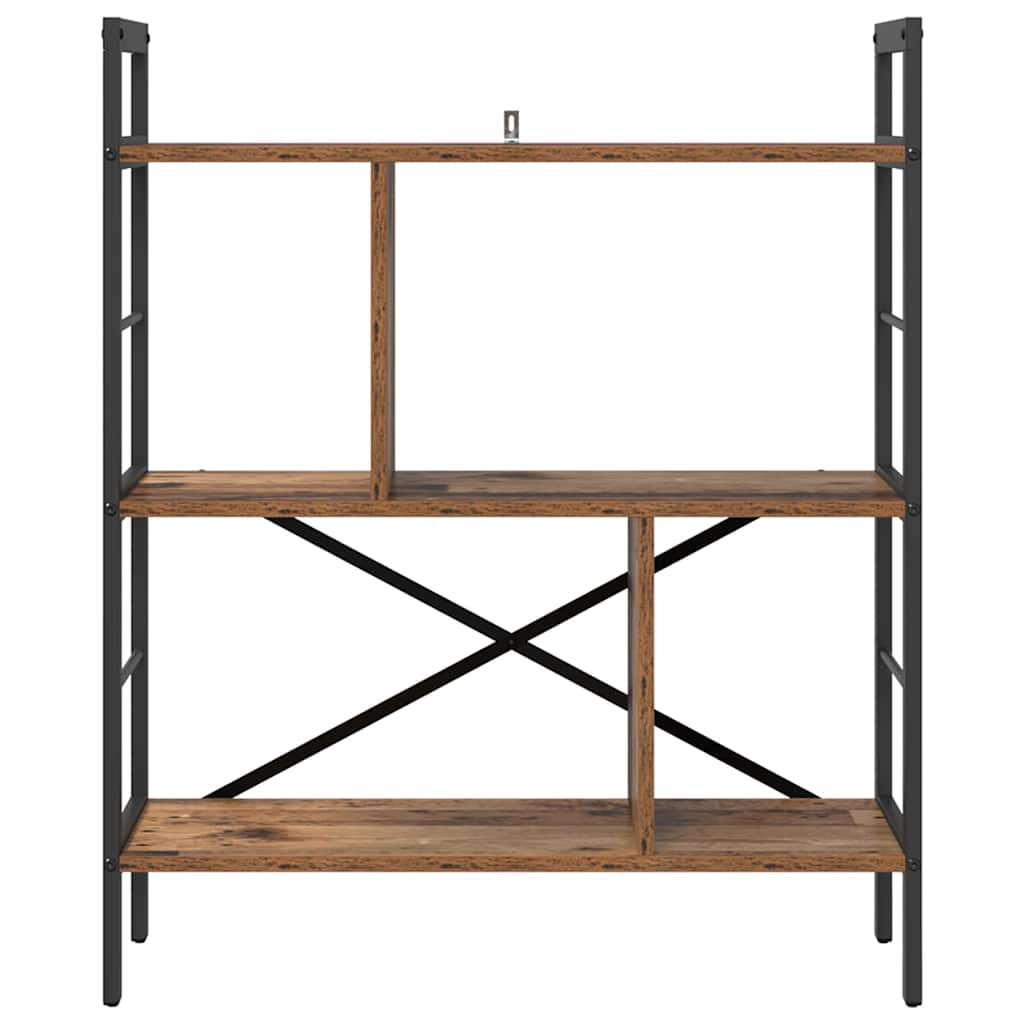 Knihovna 5 Úrovní 75 X 30 X 91 Cm Kompozitní Dřevo Staré Dřevo