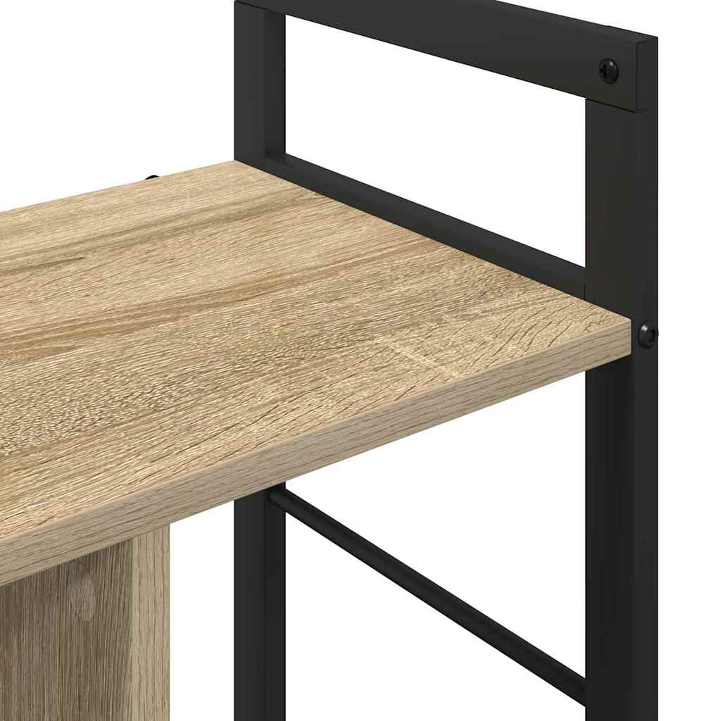 Knihovna 3 Úrovní 75 X 30 X 58,5 Cm Kompozitní Dřevo Sonoma Dub