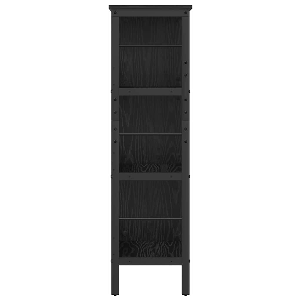 Knihovna 6 Úrovní 82 X 32 X 112 Cm Kompozitní Dřevo Černý Dub
