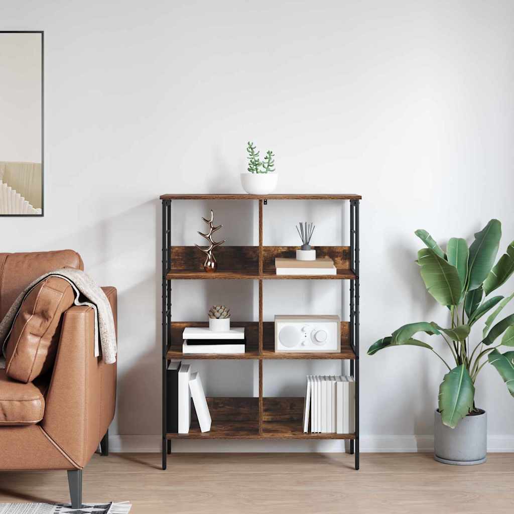 Knihovna 6 Úrovní 82 X 32 X 112 Cm Kompozitní Dřevo Kouřový Dub