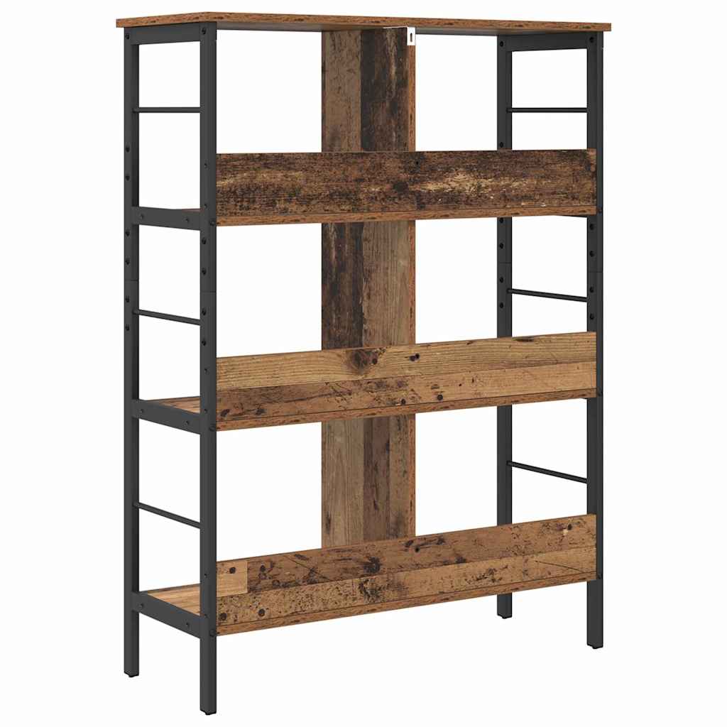 Knihovna 6 Úrovní 82 X 32 X 112 Cm Kompozitní Dřevo Staré Dřevo