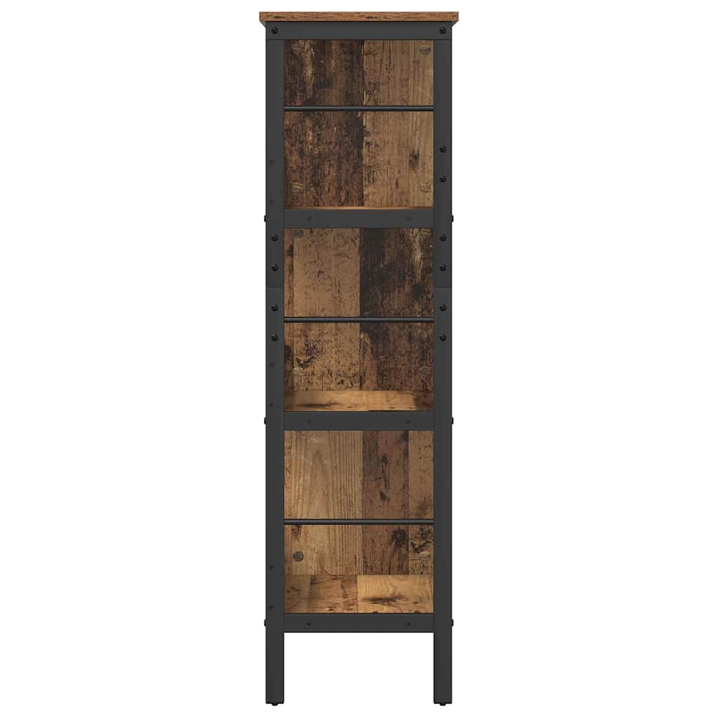 Knihovna 6 Úrovní 82 X 32 X 112 Cm Kompozitní Dřevo Staré Dřevo