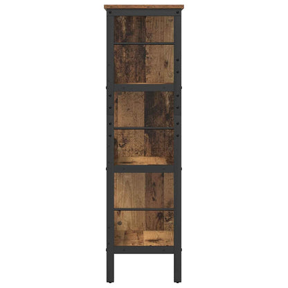 Knihovna 6 Úrovní 82 X 32 X 112 Cm Kompozitní Dřevo Staré Dřevo