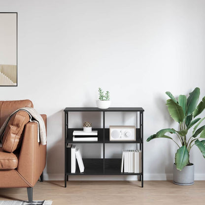 Knihovna 4 Úrovní 82 X 32 X 79 Cm Kompozitní Dřevo Černý Dub