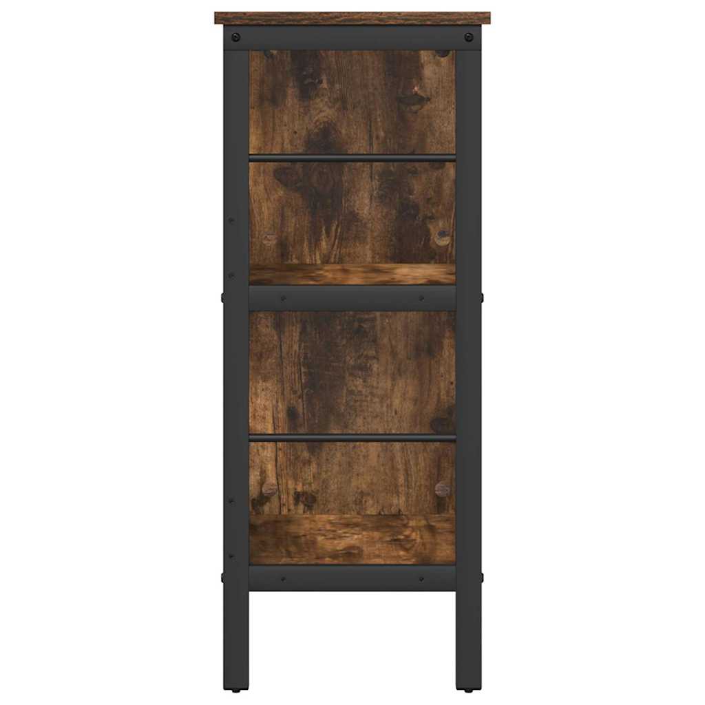 Knihovna 4 Úrovní 82 X 32 X 79 Cm Kompozitní Dřevo Kouřový Dub