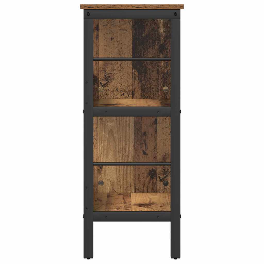 Knihovna 4 Úrovní 82 X 32 X 79 Cm Kompozitní Dřevo Staré Dřevo