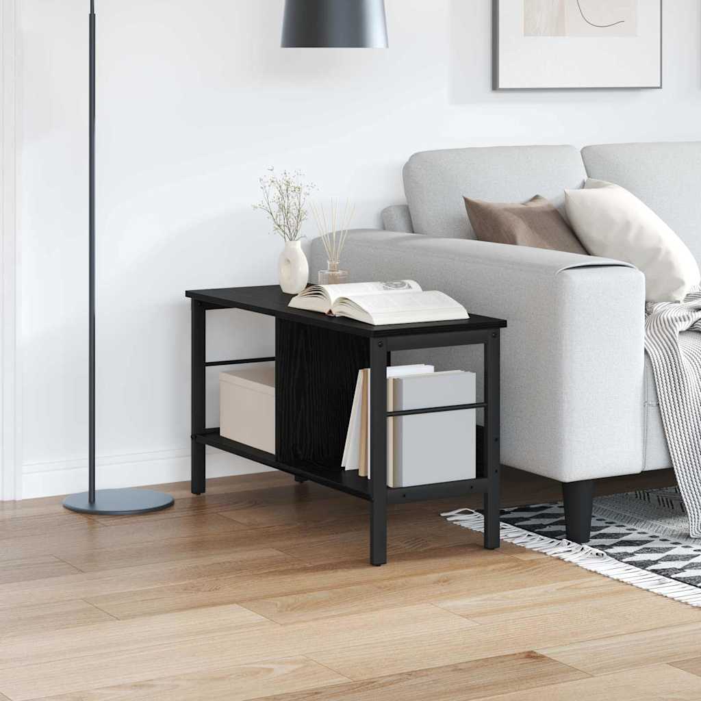 Knihovna 2 Úrovní 82 X 32 X 47 Cm Kompozitní Dřevo Černý Dub