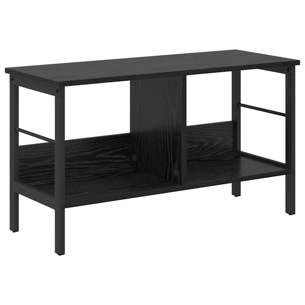 Knihovna 2 Úrovní 82 X 32 X 47 Cm Kompozitní Dřevo Černý Dub