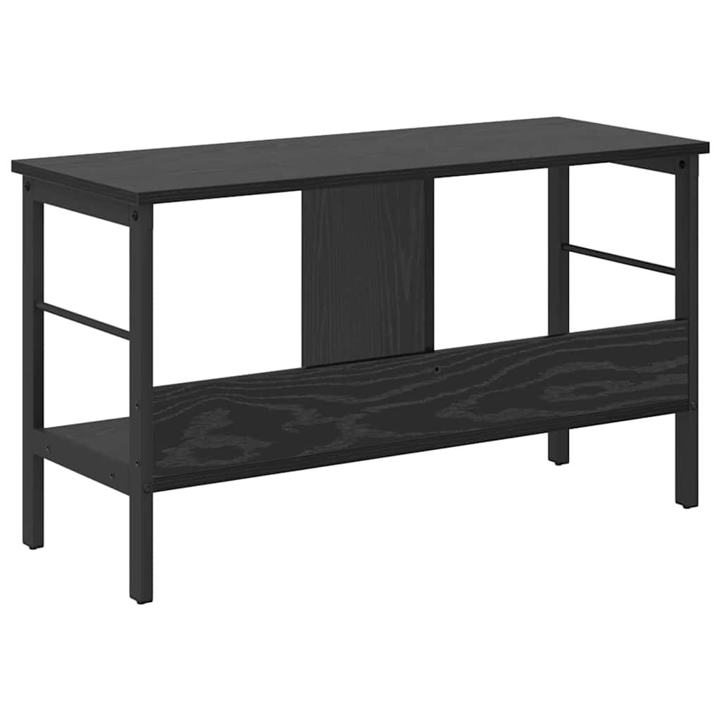 Knihovna 2 Úrovní 82 X 32 X 47 Cm Kompozitní Dřevo Černý Dub