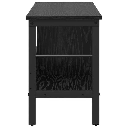 Knihovna 2 Úrovní 82 X 32 X 47 Cm Kompozitní Dřevo Černý Dub