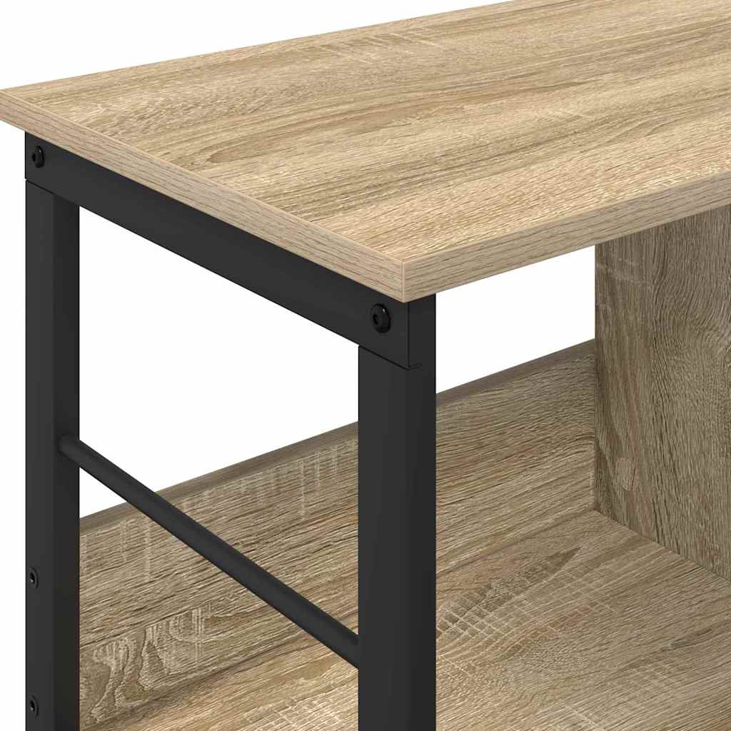 Knihovna 2 Úrovní 82 X 32 X 47 Cm Kompozitní Dřevo Sonoma Dub