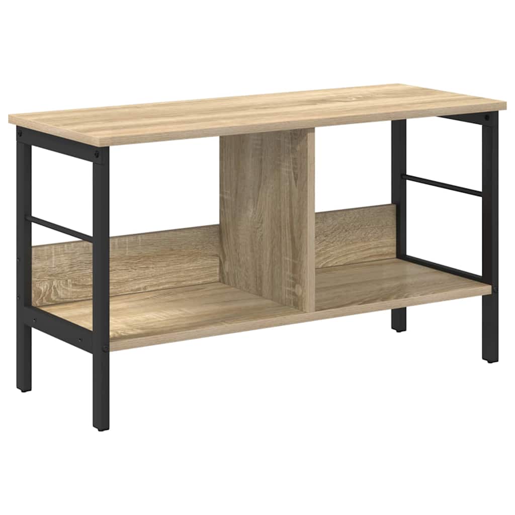 Knihovna 2 Úrovní 82 X 32 X 47 Cm Kompozitní Dřevo Sonoma Dub