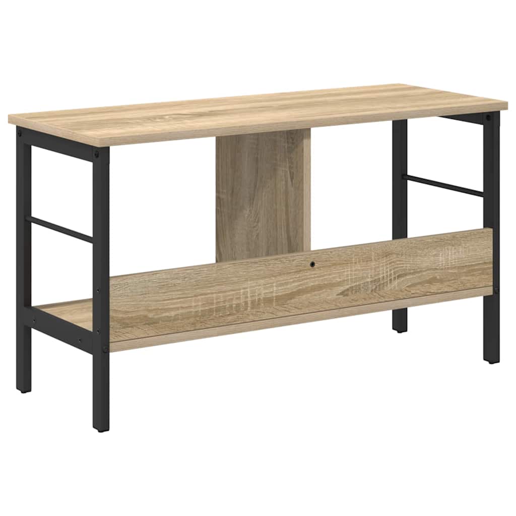 Knihovna 2 Úrovní 82 X 32 X 47 Cm Kompozitní Dřevo Sonoma Dub