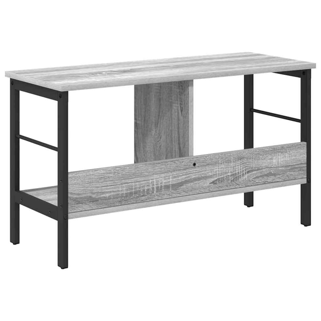 Knihovna 2 Úrovní 82 X 32 X 47 Cm Kompozitní Dřevo Šedá Sonoma