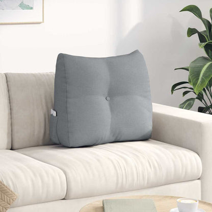 Polštář Na Záda Světle Šedá 60 X 24 X 50 Cm Textil
