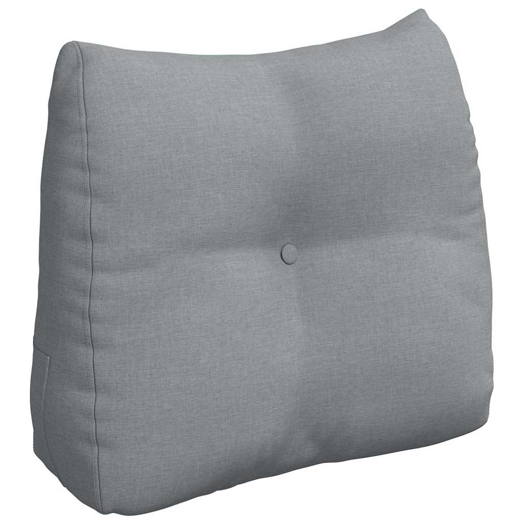 Polštář Na Záda Světle Šedá 60 X 24 X 50 Cm Textil