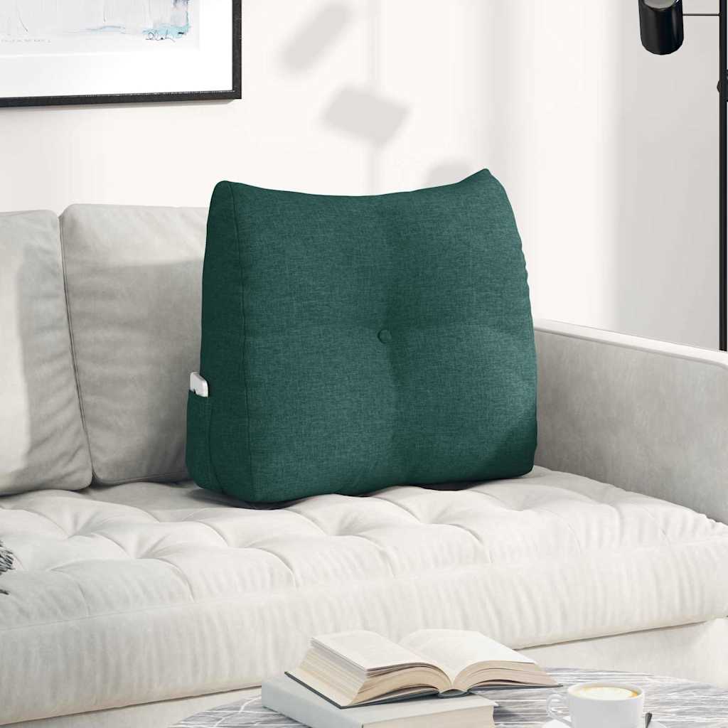 Polštář Na Záda Tmavě Zelená 60 X 24 X 50 Cm Textil
