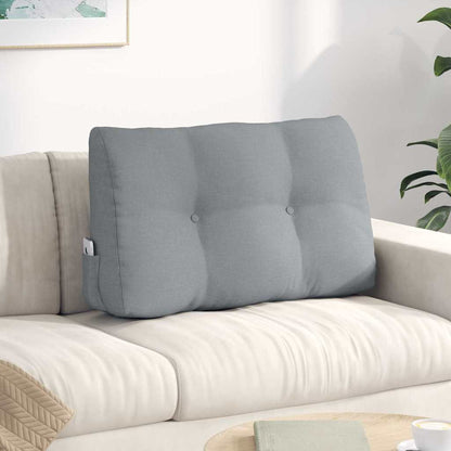Polštář Na Záda Světle Šedá 80 X 24 X 50 Cm Textil