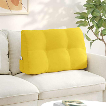 Polštář Na Záda Světlá Žlutá 80 X 24 X 50 Cm Textil
