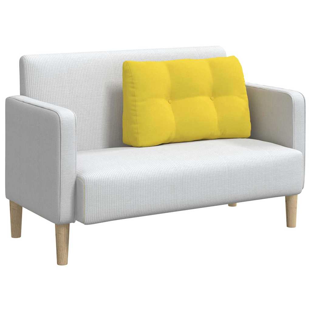 Polštář Na Záda Světlá Žlutá 80 X 24 X 50 Cm Textil