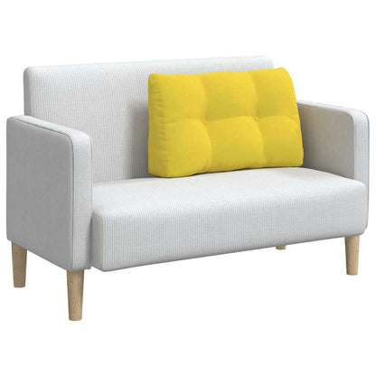 Polštář Na Záda Světlá Žlutá 80 X 24 X 50 Cm Textil