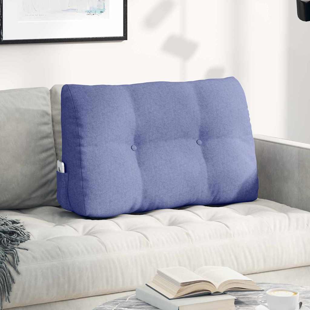 Polštář Na Záda Modrá Džínovina 80 X 24 X 50 Cm Textil
