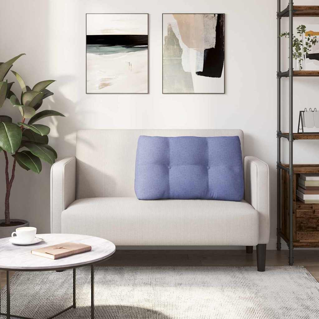 Polštář Na Záda Modrá Džínovina 80 X 24 X 50 Cm Textil
