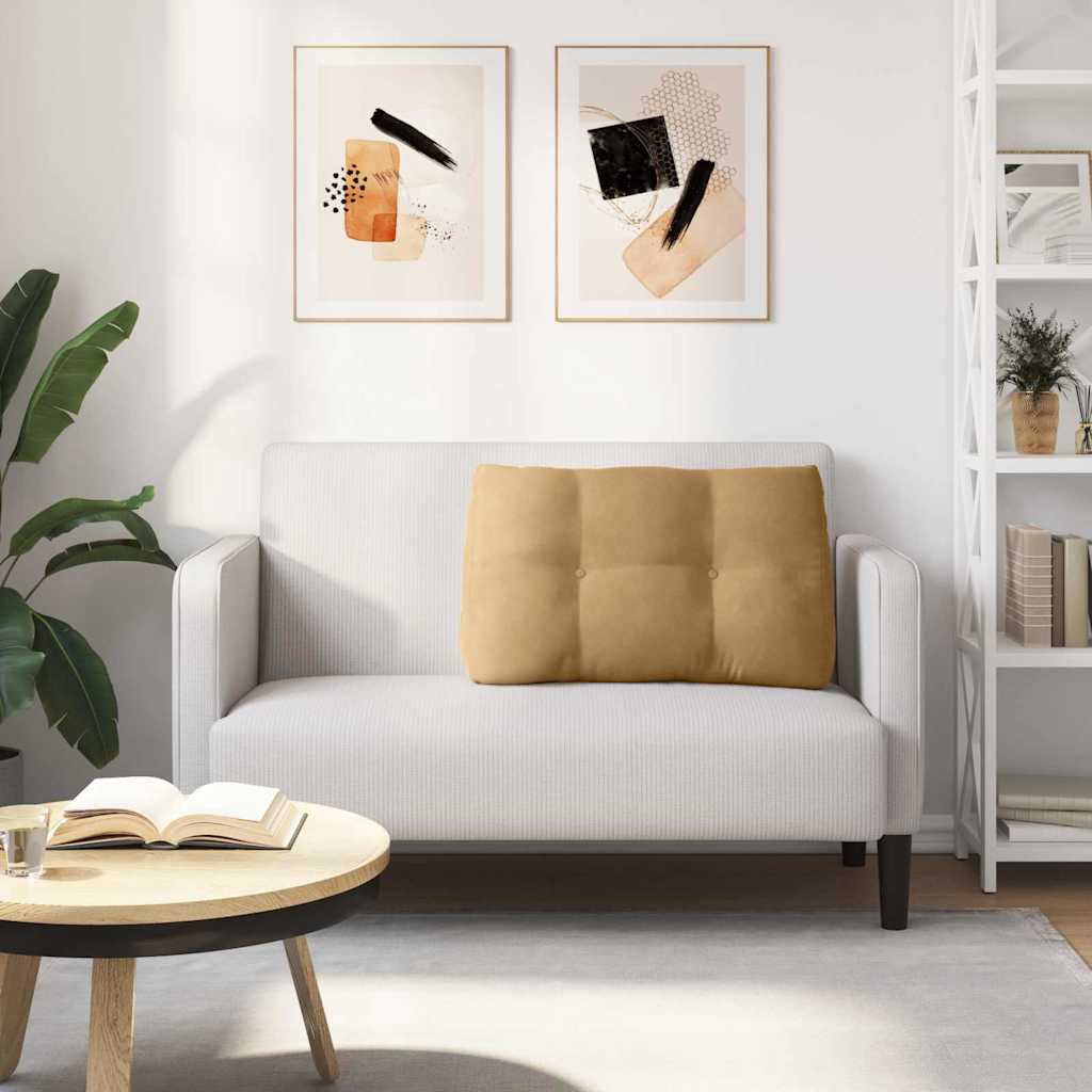 Polštář Na Záda Hnědá 80 X 24 X 50 Cm Samet