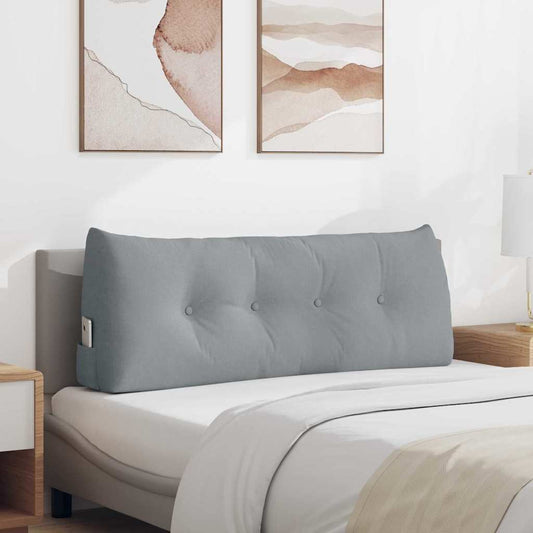 Polštář Na Záda Světle Šedá 120 X 24 X 50 Cm Textil