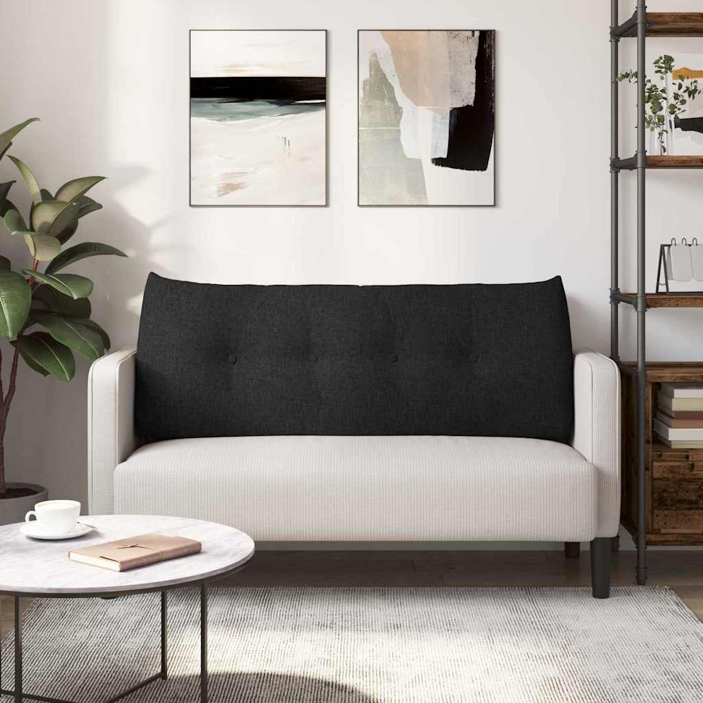 Polštář Na Záda Černá 120 X 24 X 50 Cm Textil