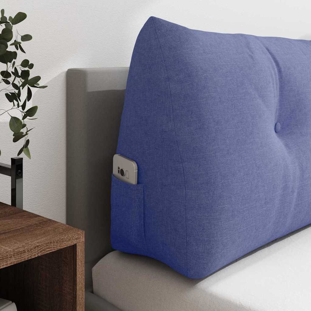 Polštář Na Záda Modrá Džínovina 120 X 24 X 50 Cm Textil