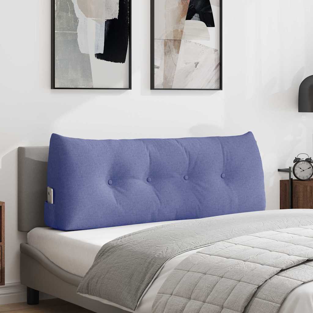Polštář Na Záda Modrá Džínovina 120 X 24 X 50 Cm Textil