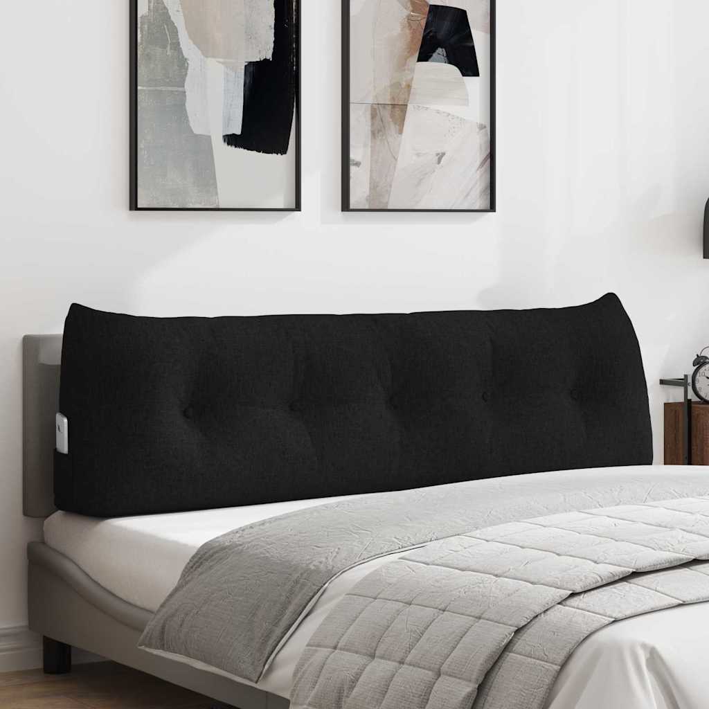 Polštář Na Záda Černá 160 X 24 X 50 Cm Textil