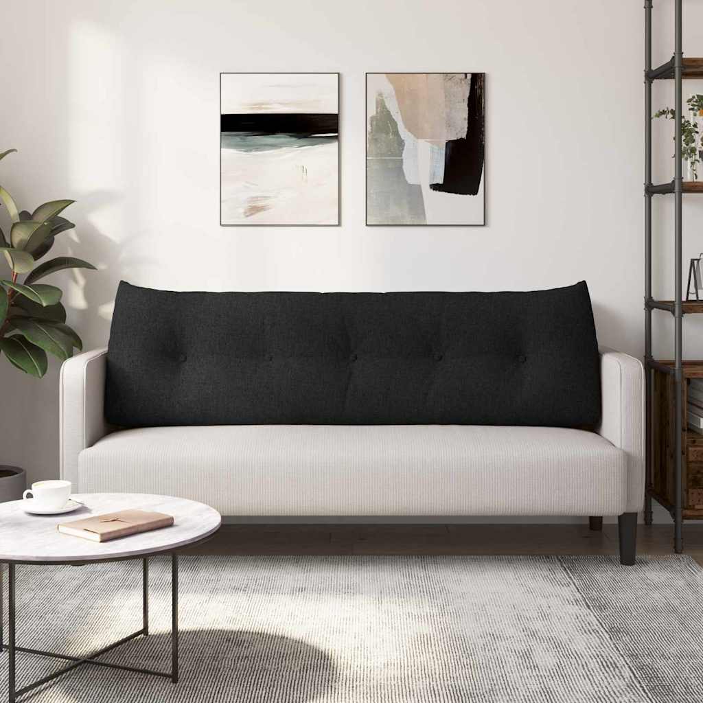Polštář Na Záda Černá 160 X 24 X 50 Cm Textil