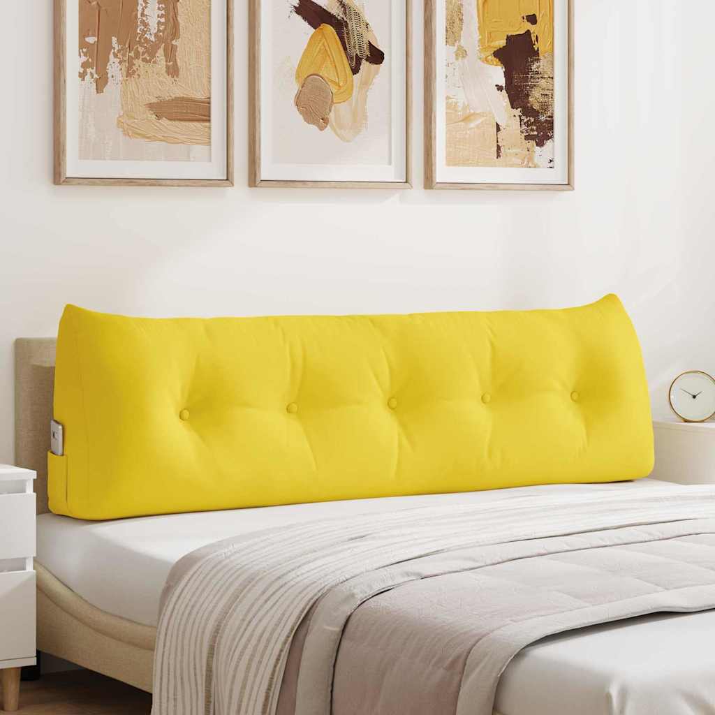 Polštář Na Záda Světlá Žlutá 160 X 24 X 50 Cm Textil
